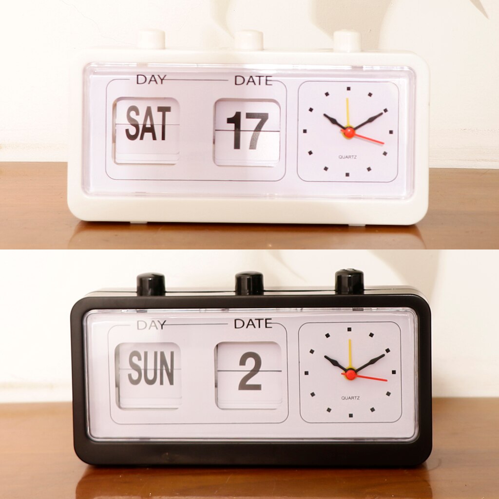 Blesiya Retro Clock Flip Display With Date &amp; Time for Desktop Living Room