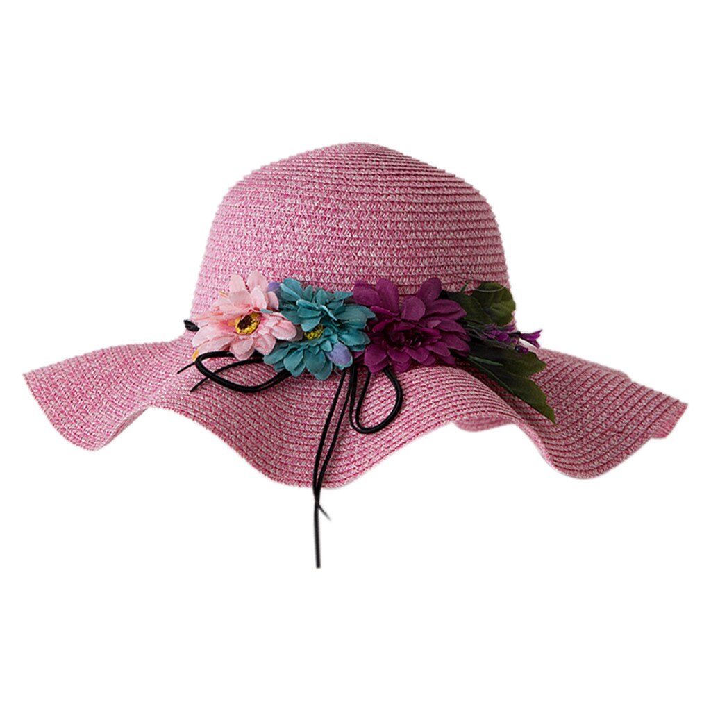 Mode Baby Zon Zomer Hoed Cap Bloem Ademend Stro Strand Hoeden Kids Baby Jongen Meisje Hoeden Caps: HT