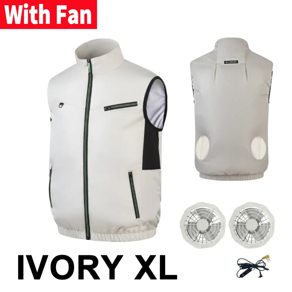 Koelvest Draagbare Koelventilator Vest Hittebestendige Airconditioning Kleding Koeling Voor Werknemers Zomer Kamperen Viskoeling