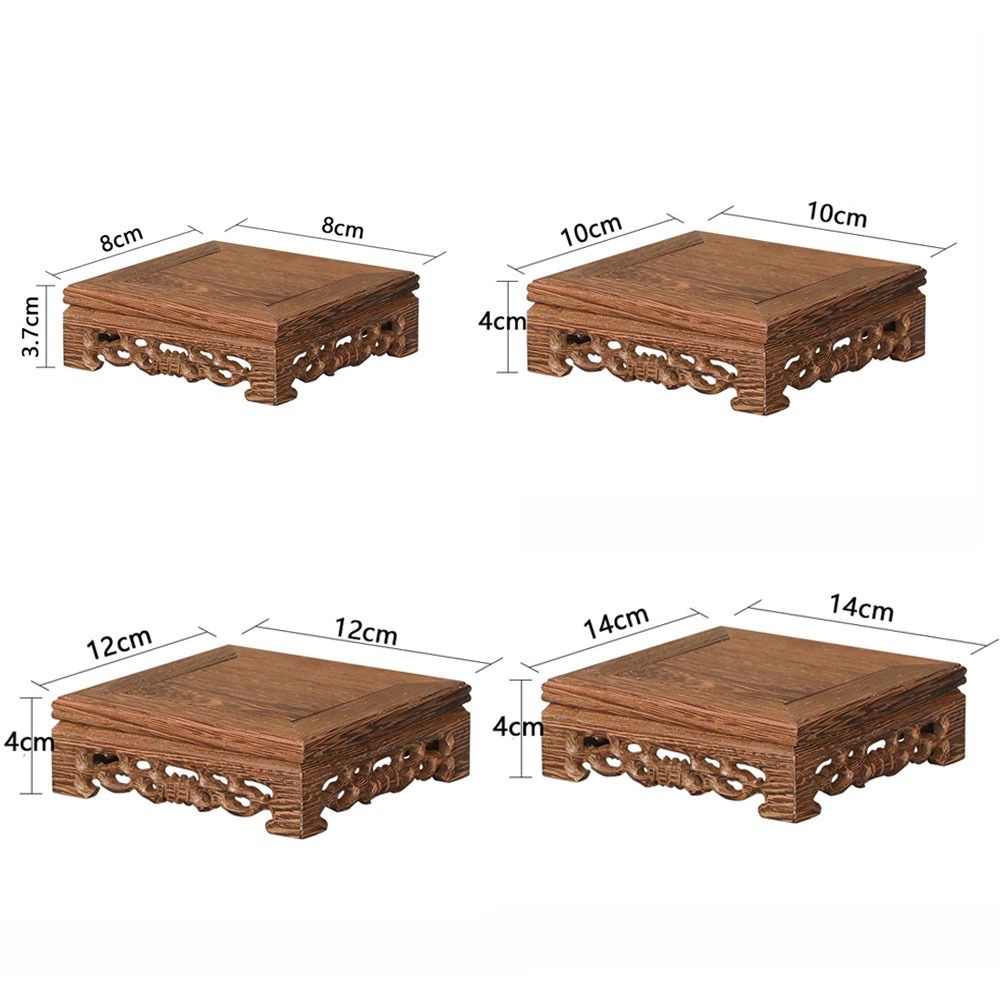 Soporte cuadrado para plantas, bandejas para macetas de madera, reposapiés, soporte de madera, decoración del hogar, bandeja para maceta, florero