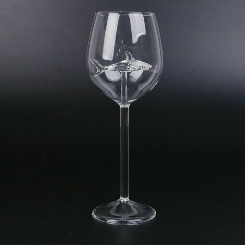 UK Red Wine Glass Built-in Shark Goblet Whiskey Glass Dinner Decorate