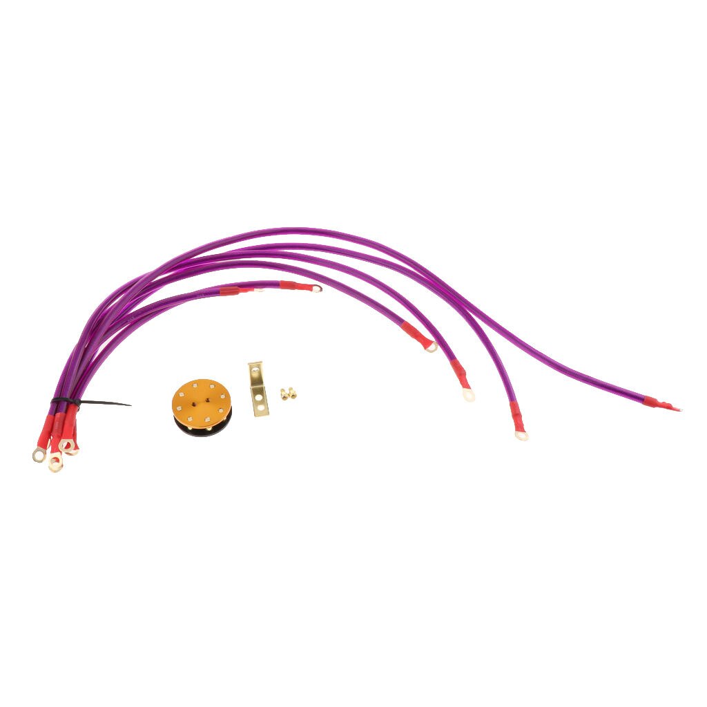 1 Set 6-Point Car High Performance Grounding Earth Cable Wire Kits Purple