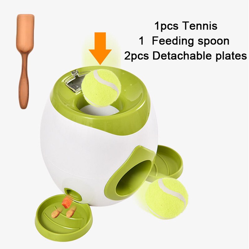 Hond Tennis Beloning Machine Speelgoed Huisdier Bal Launcher Speelgoed Iq Training Voor Hond Speelgoed 6Cm Elastische Tennisbal voor Binnen Of Buiten: Green