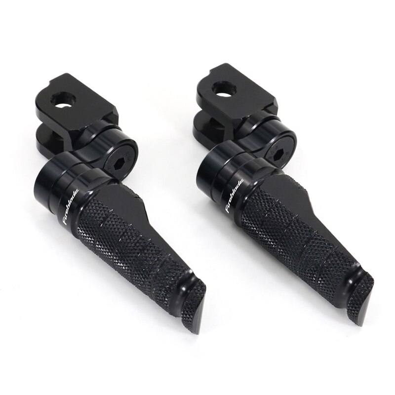 Motorcycle Adjustable Front Foot Pegs Footrest Fit For Honda CBR600F CBR650F CBR250R CBR600RR CBR650R CBR900RR FIRE BLADE MSX125: Black Fireblade Logo