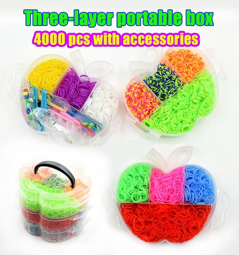 Diy Speelgoed Rubber Loom Bands Box Set Kid Armband Siliconen Elastiekjes Elastische Weave Loom Bands Kinderen Arts Ambachten Speelgoed: Rood