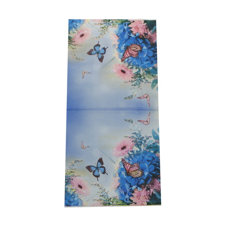 20 Stks/zak Servetten Papier Blauwe Vlinder Decoupage Servet Papieren Tissue Voor Xmas Wedding Decor Party Tafel Levert