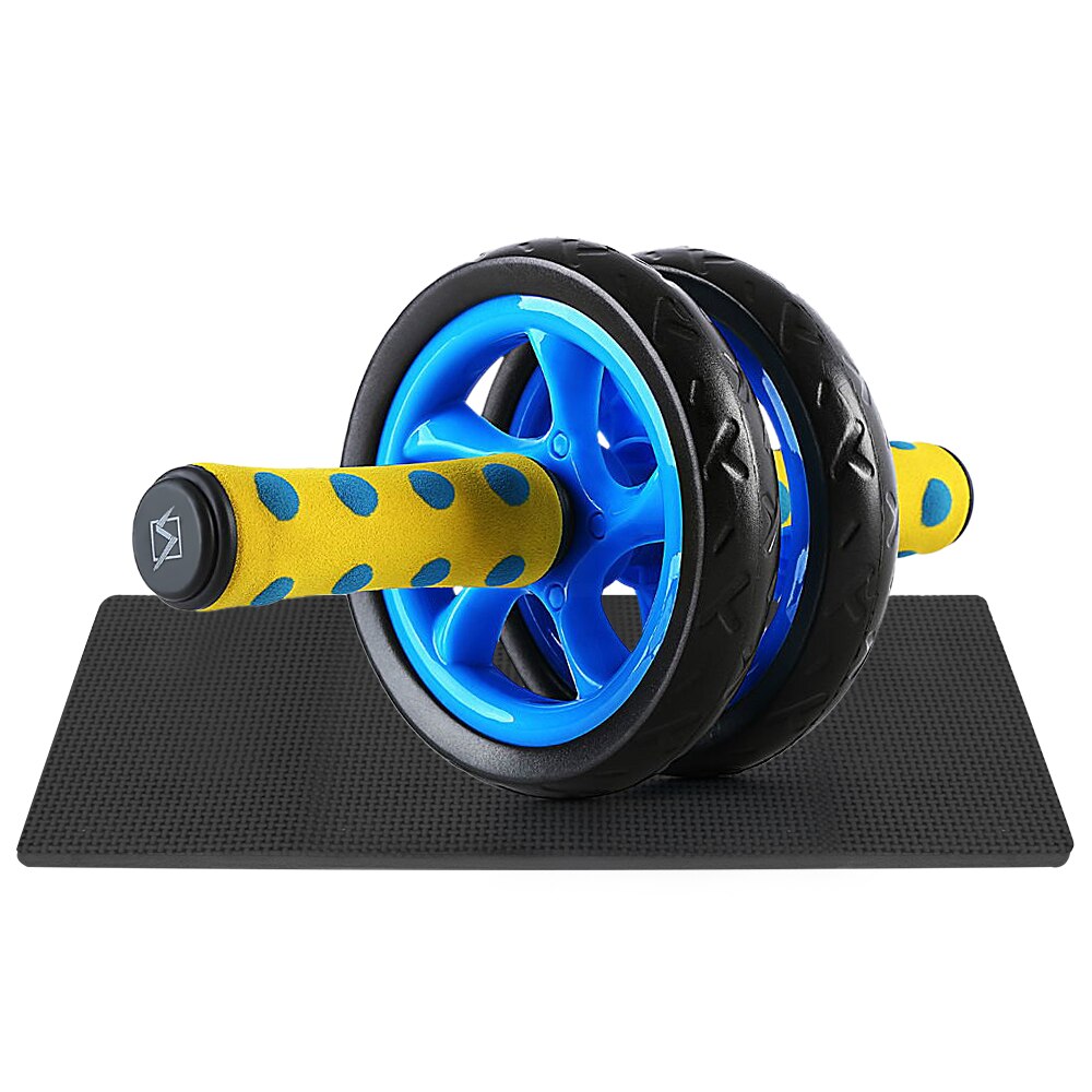 Roue Abdominale Power Roll – Double Roue, Poignées Mousse, ABS/caoutchouc, Pour Musculation Du Tronc, Noir/vert