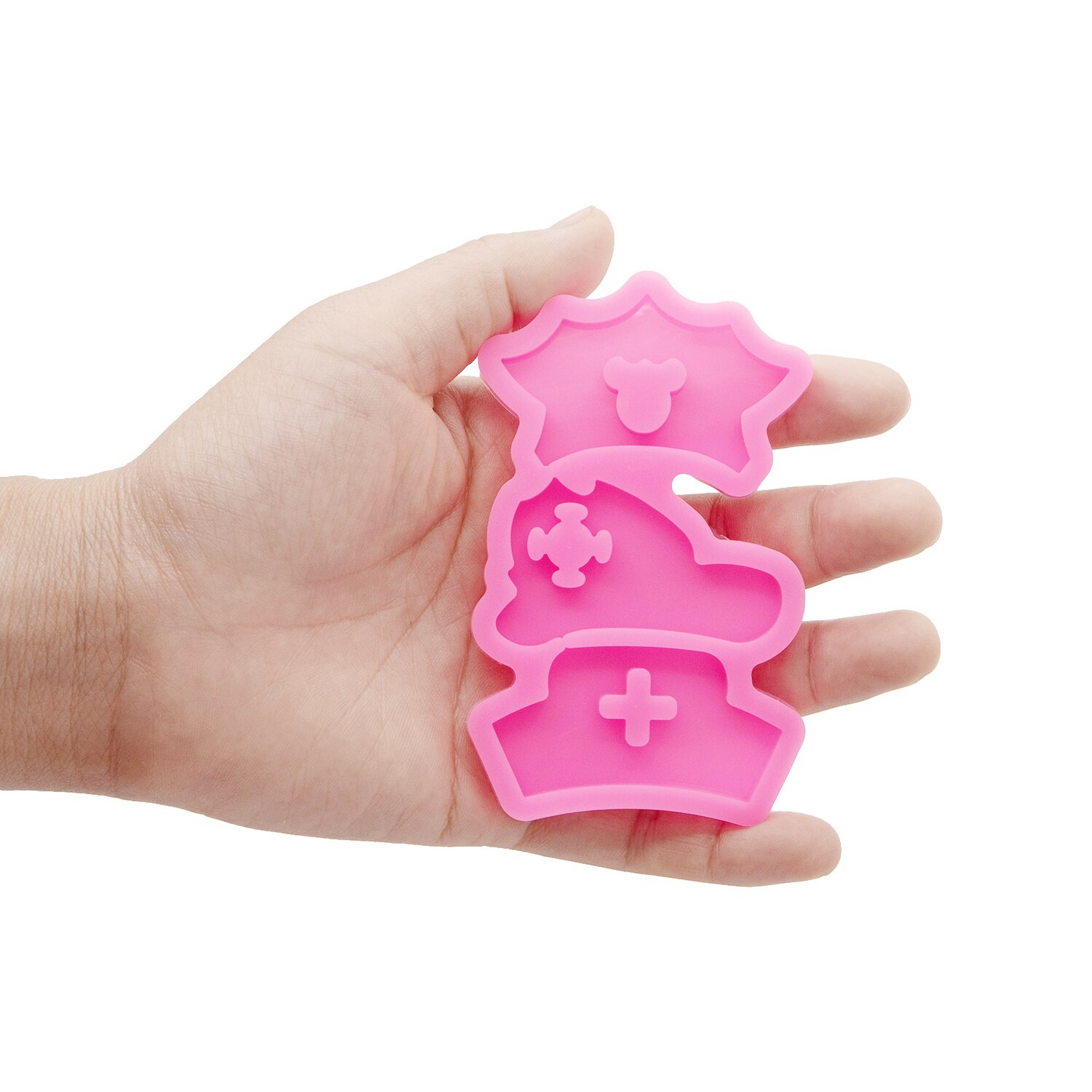 Shine Inside Grippie Nurse Scrub Silicone Mould T-shirt Epoxy Craft Molds Clay Resin DIY for Badge Reel DY0332: DY1198 Pink