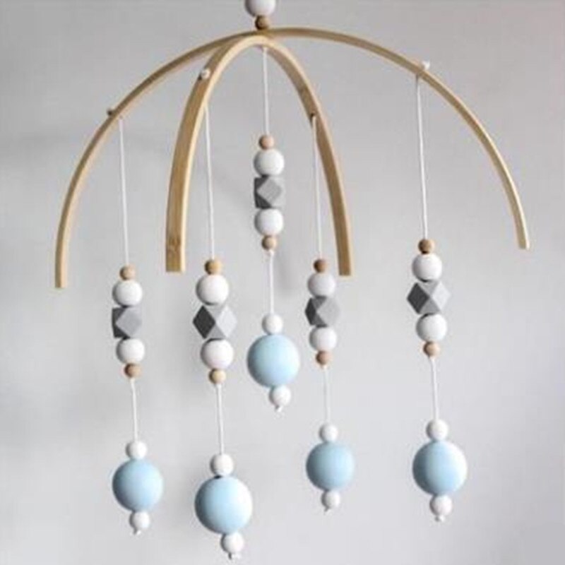 Baby Rammelaar Mobiele Speelgoed Houten Kralen Crib Speelgoed Bed Opknoping Pasgeboren Windgong Bel Nordic Kinderkamer Decoratie Fotografie Rekwisieten: 12