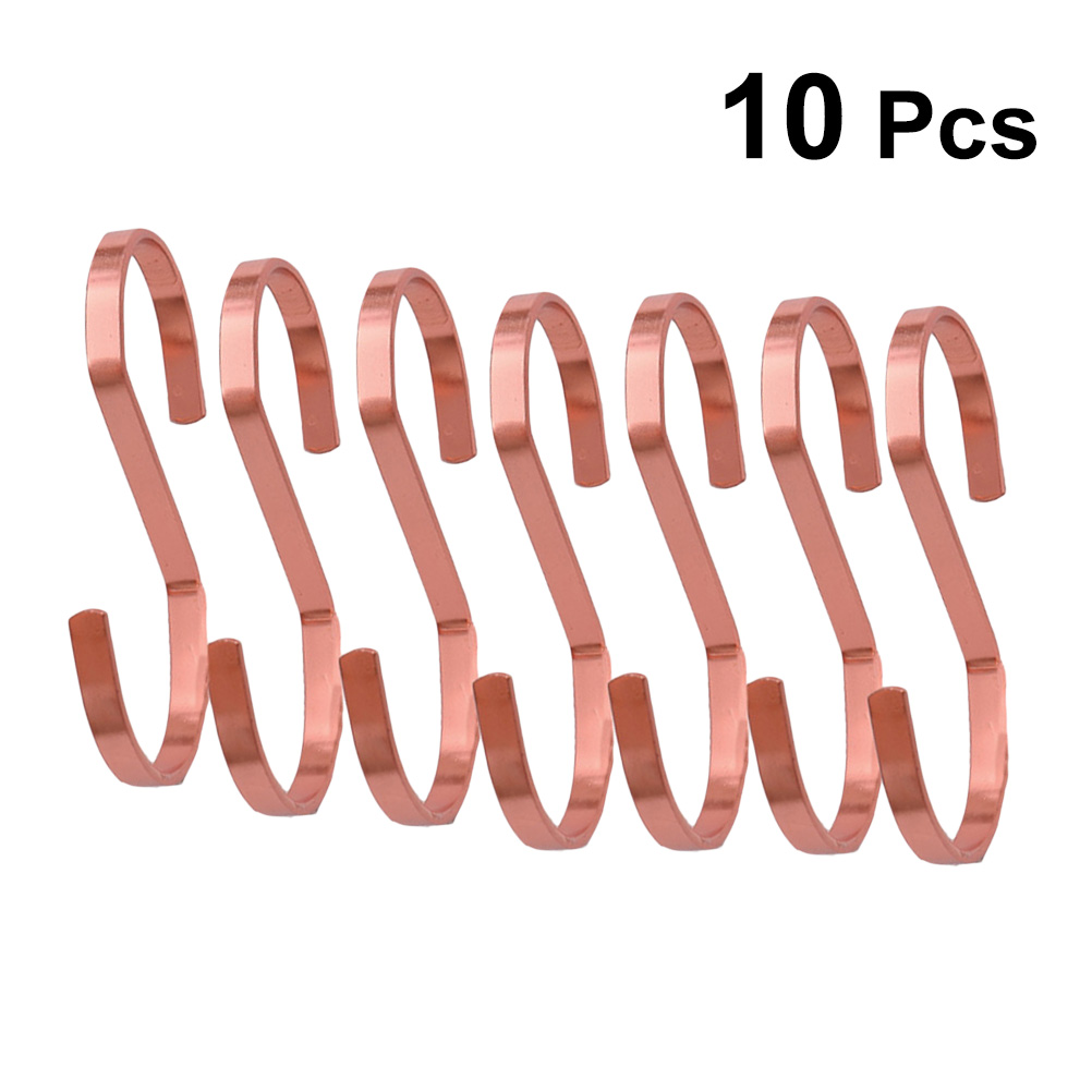 12 Pcs Metal Hook Rose Gold Hanging Hooks S Shaped Small S Nail-Free Hook for Supermarket Display Clothes Prop: Rose Gold