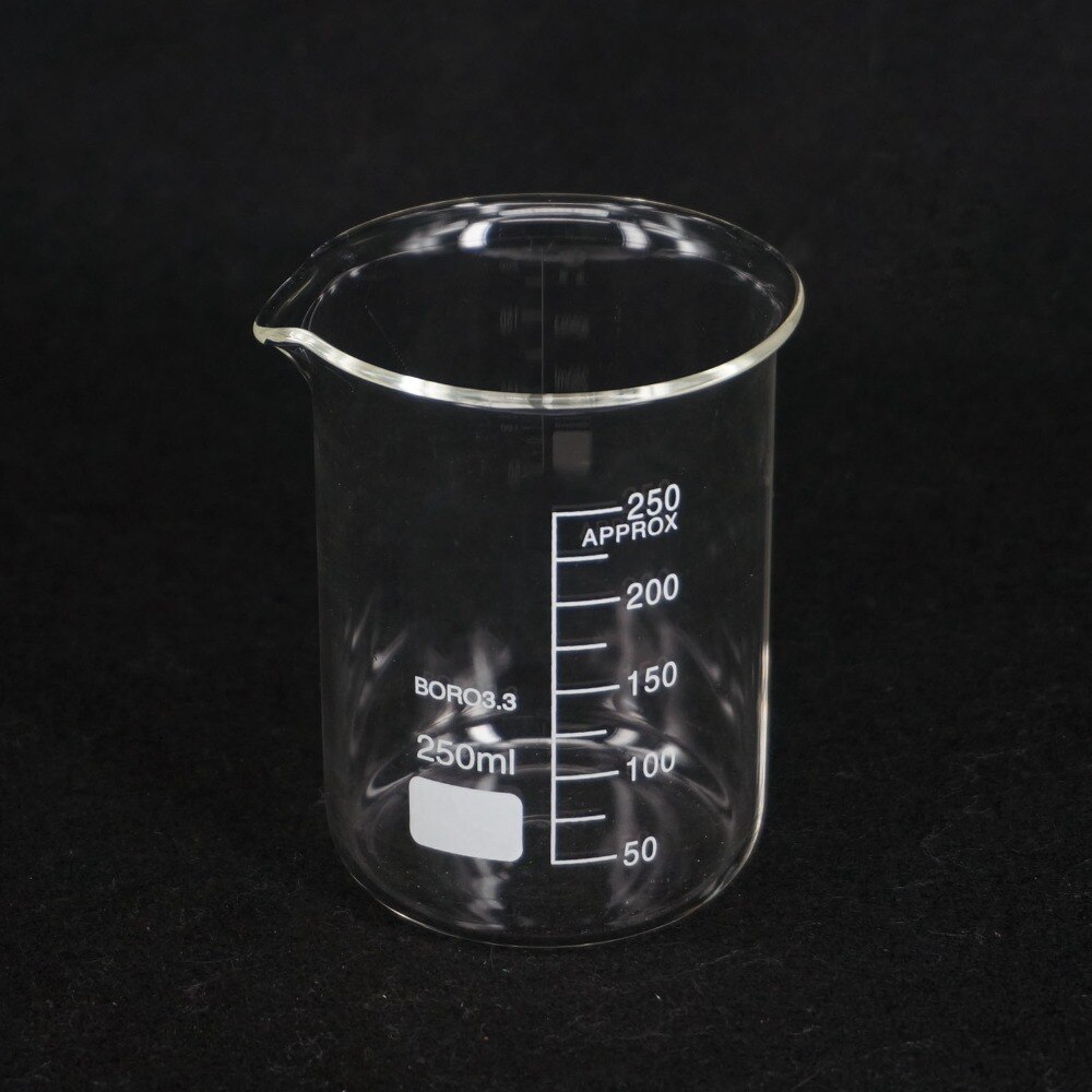 250ML Low Form Beaker Chemistry Lab G3.3 Borosilicate Glass Heavy Wall