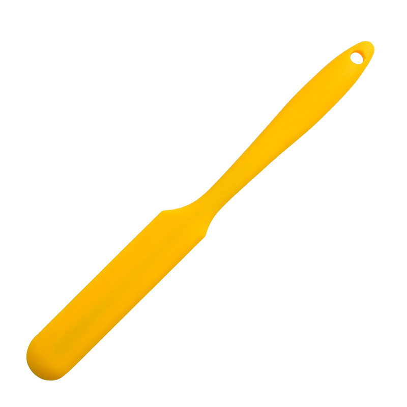 Colorful Good Silicone Scraper Long Scraper Butter Knife Scraper Cake Making Accessories Baking Scraper Tool Cake Scraper Tool: YELLOW