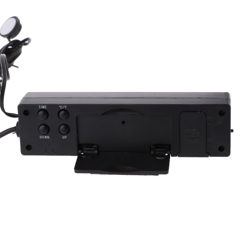 Auto Black Clock Car Voltage Car Digital Temperature Thermometer Alarm Clock