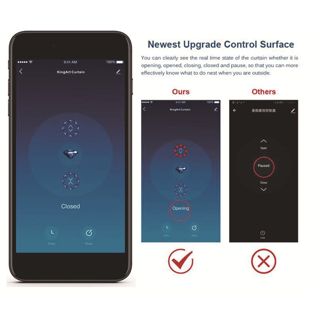 Wifi Intelligent Curtain Switch Alexa Voice Controller Remote Wall Control Switch Touch Switch Button