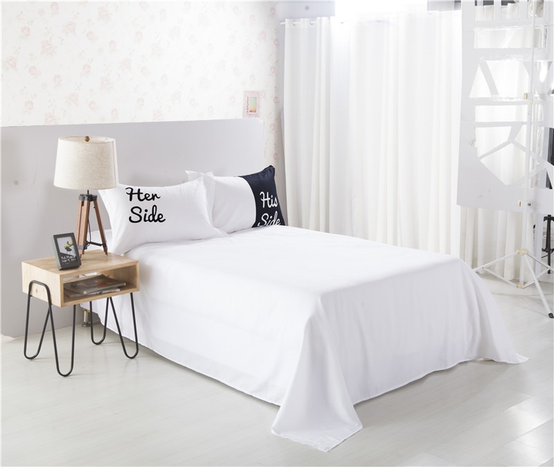 Negro y blanco su lado juegos de cama reina/King Size cama doble 3 uds/4 Uds ropa de cama parejas juego de edredón