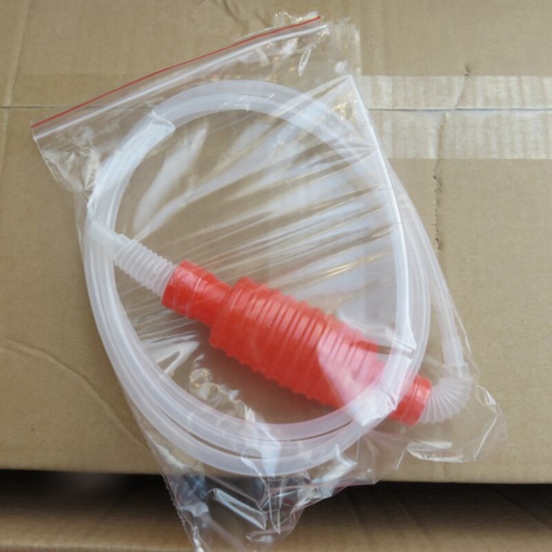 2 Meter Red Syphon Tube Hand Fuel Pump Gasoline Siphon Hose Gas Oil Water Fuel Transfer Siphon Pump for Water Gasoline Liquid Ho