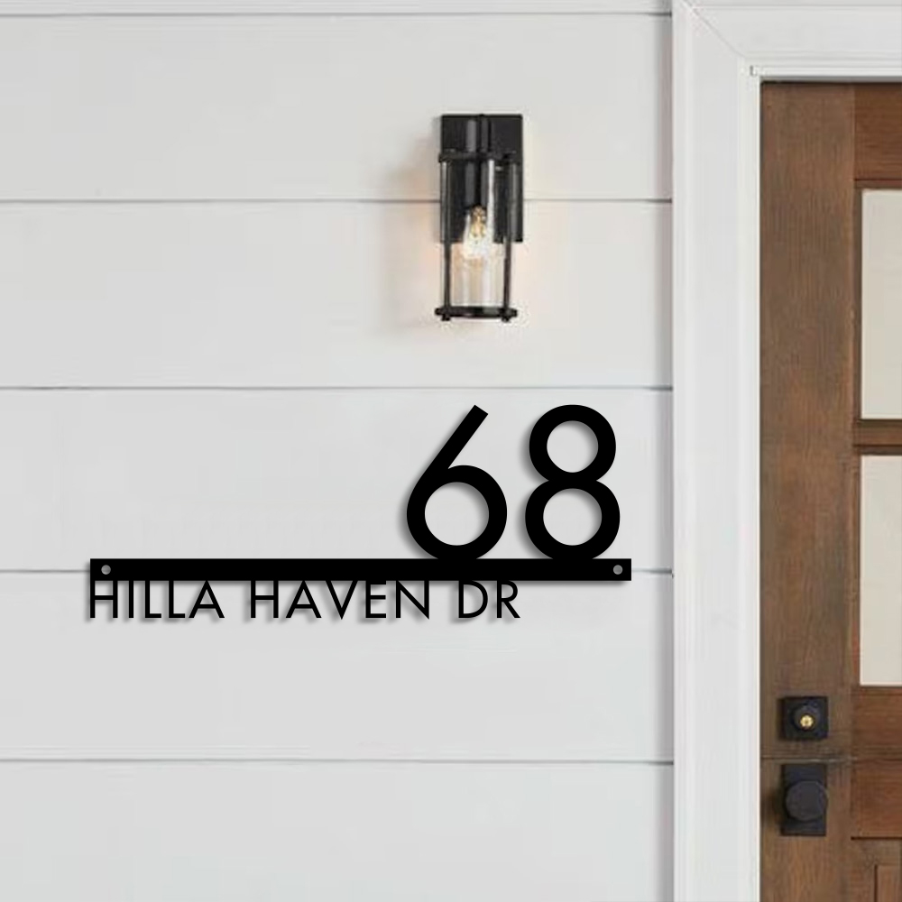 Custom Modern Floating House Number Plaque 5MM Acrylic Door Sign Letters Number Address Sign Plate Outdoor DoorPlaque Dropshipp: Olive / 7.5cm