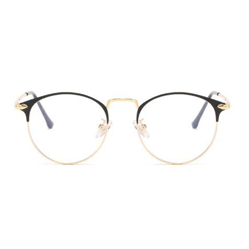 Large Retro Round Blue Filter Glasses Clear Lens Metal Frame Eyewear Optical Spectacles Eyeglasses arrow Blue Light Glasses