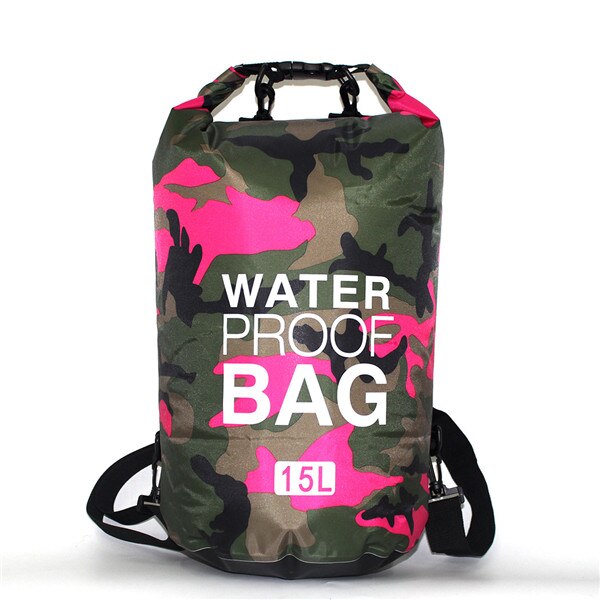 2L 5L 10L 15L ultralight swimming bag dry 6 color outdoor nylon kayak river storage drifting PVC waterproof drifting bag: 15L B