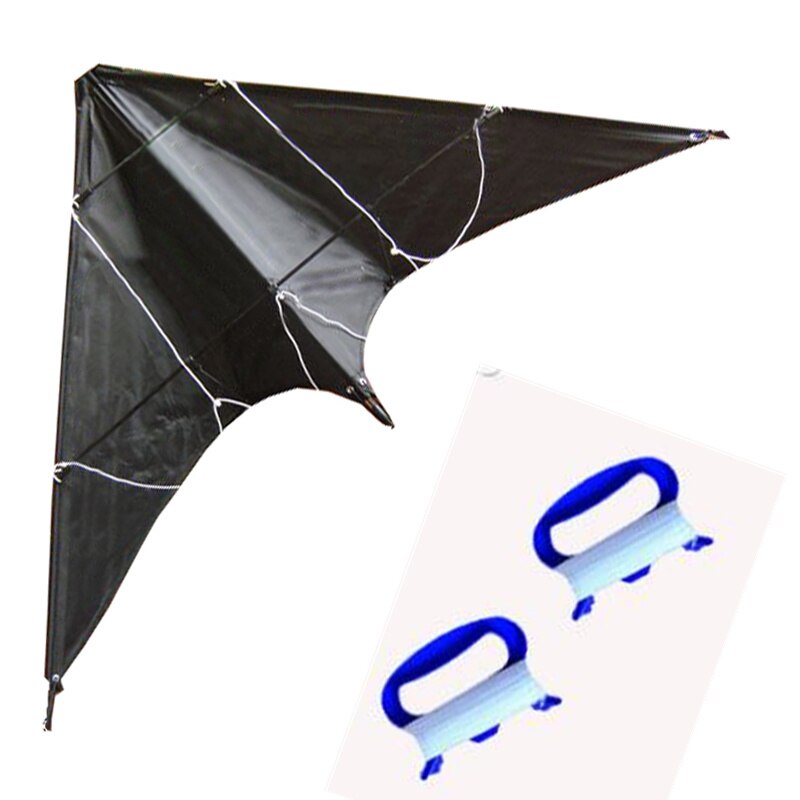 47Inch Black Dual Line Stunt Kite With Handle And Line Good Flying Factory Outlet