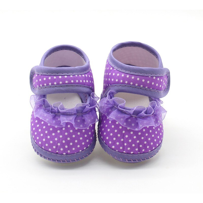 Bebé Zapatos de niñas de algodón infantil precaminante niño niñas chico Bowknot suave Anti-Slip primera cuna zapatos de 0-18 meses: Púrpura / S