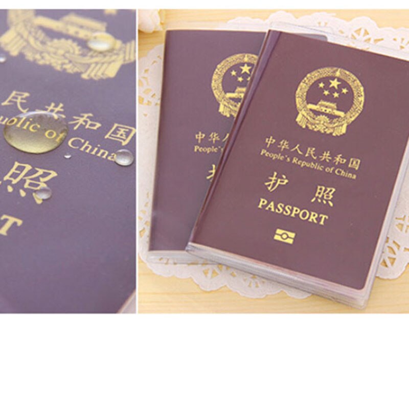 PVC Passport Cover Transparent Passport Cover Case Clear Waterproof travel document bag passport holder