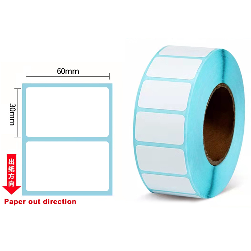 Waterproof Oil-proof Heat-Resistant Label Paper Express Bar Code Information Printing Self-Adhesive Bar Code Printing Paper: 60X30MM 800 sheets