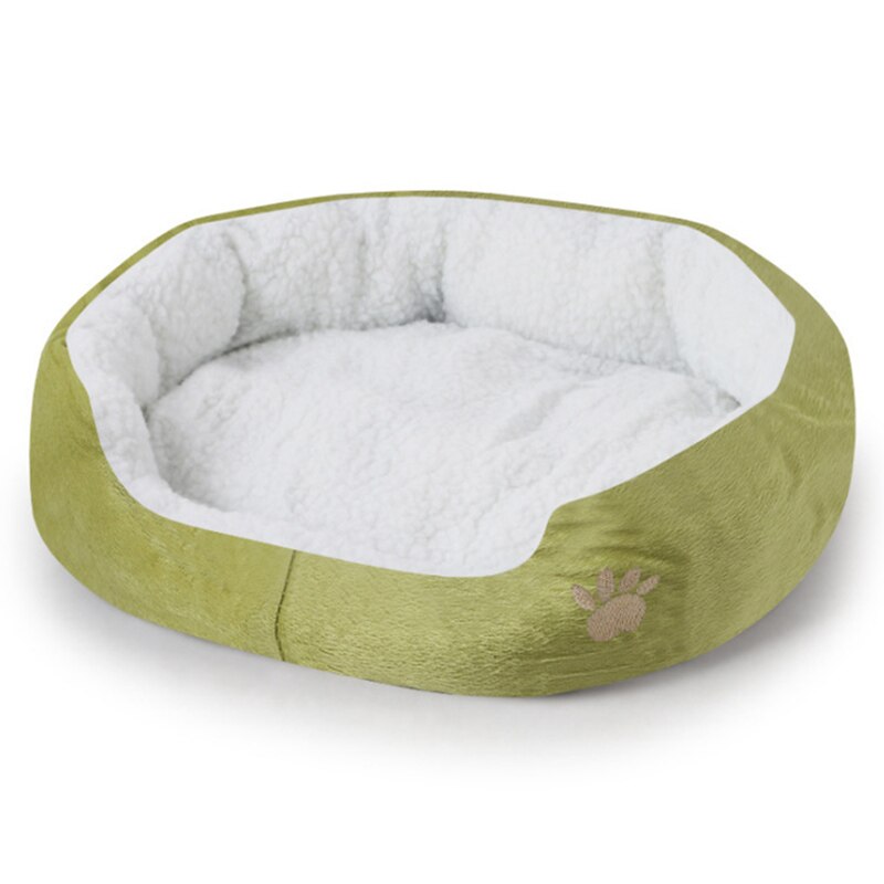 Coussin de lit en cachemire très doux pour chien, niche pour chat, panier pour chiot, niche, Chihuahua, poméranien: Light green