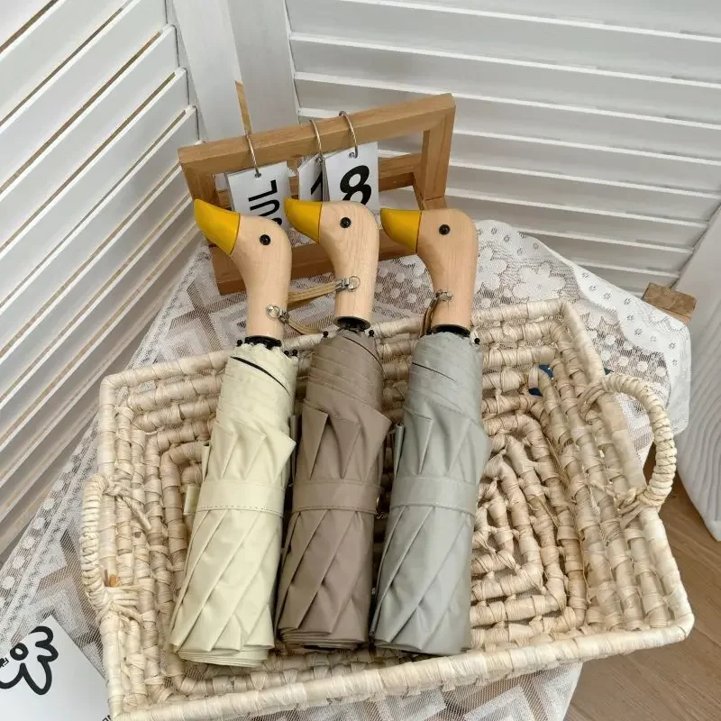 50+ UV Protection Sun & Rain Umbrella – Compact Folding Duck Head with Advanced Sunscreen Technology