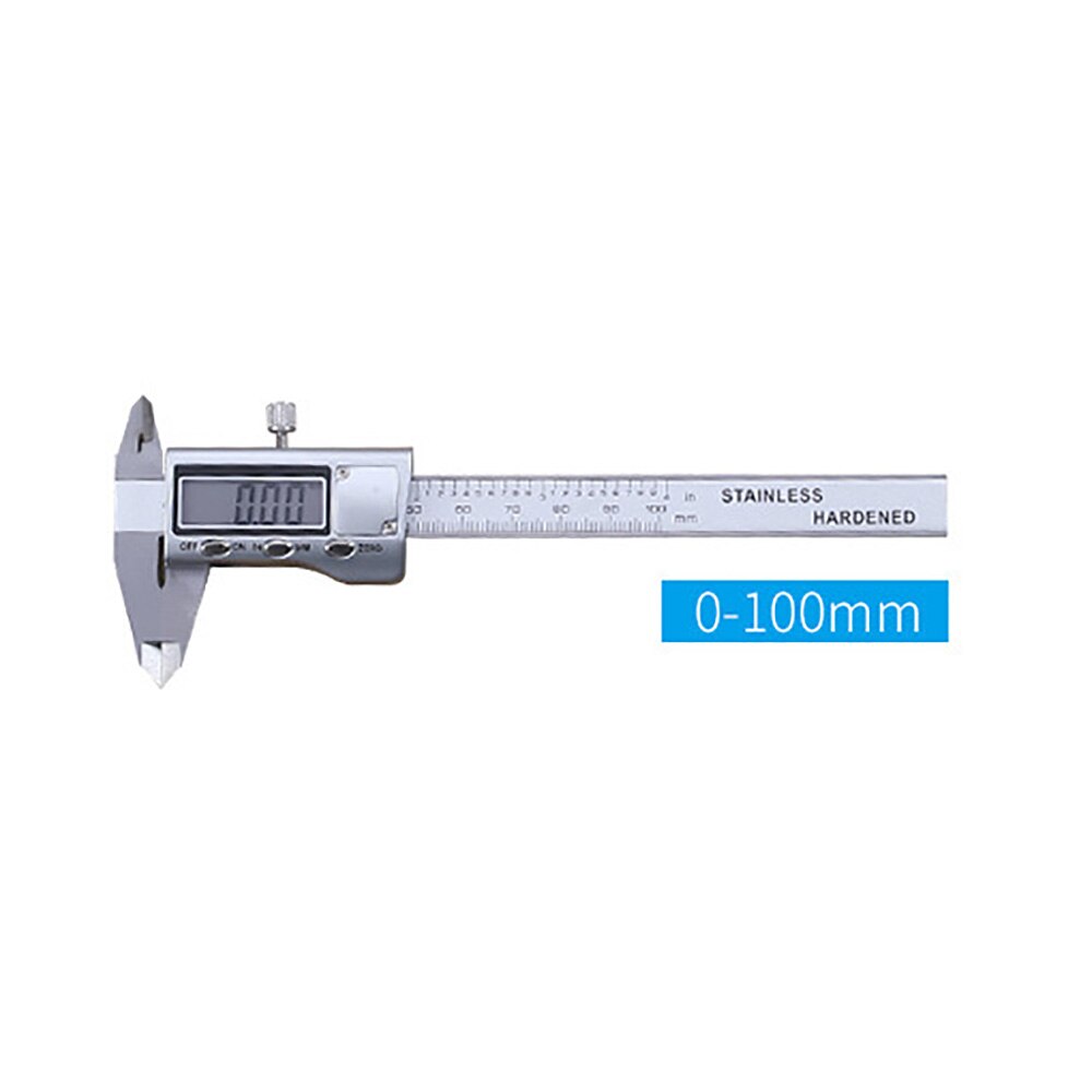 Digital Caliper 0-100/150/200/300mm Measuring Tool Stainless Steel Inch/MM Electronic Vernier Calipers Gauge Silver: 0-100mm