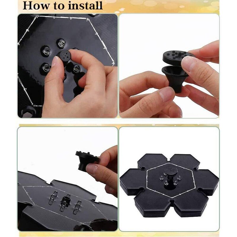 Solar Fountain Pump with Lights Upgraded Solar Water Fountain Bird Bath Fountains for Outdoors Pond Pool Garden