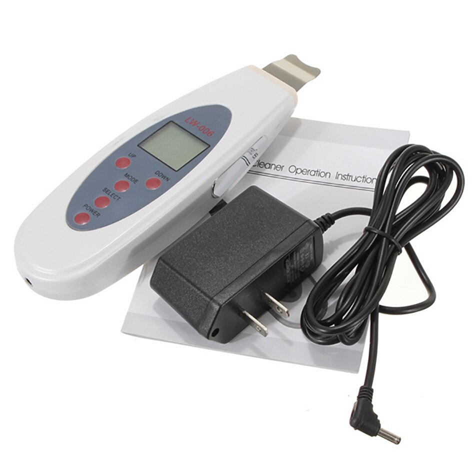 Portable LCD Ultrasonic Skin Cleaner Face Cleaning Acne Removal Spa Beauty Tool Facial Pore Clean Peeling Tone Lift LW 006 LW006