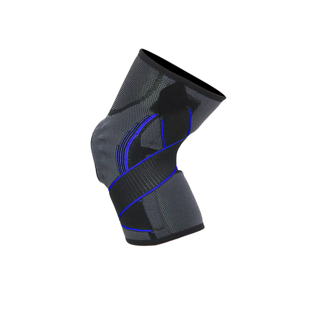 Sport Schutz Getriebe Unterstützung Silikon Frühling Druck Knie Pads Atmungsaktive Basketball Klettern Knie Schutz Ärmel-Größe S B: Schwarz Blau