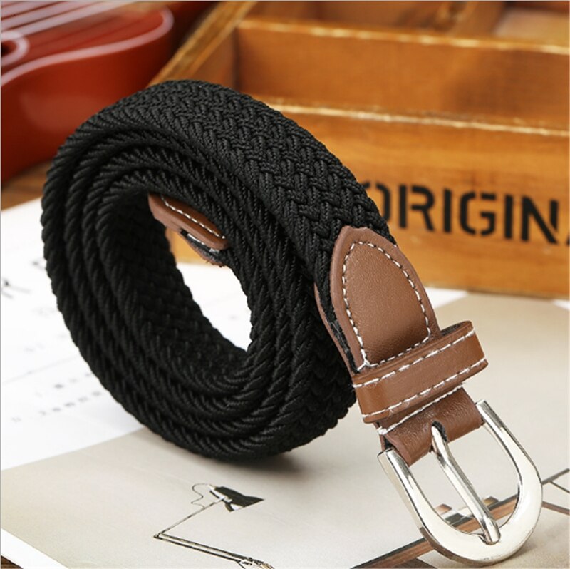 Canvas Metalen Gesp Riem Taille Casual Tailleband Unisex Mannen En Vrouwen Decor Tool Mode Riem: Black