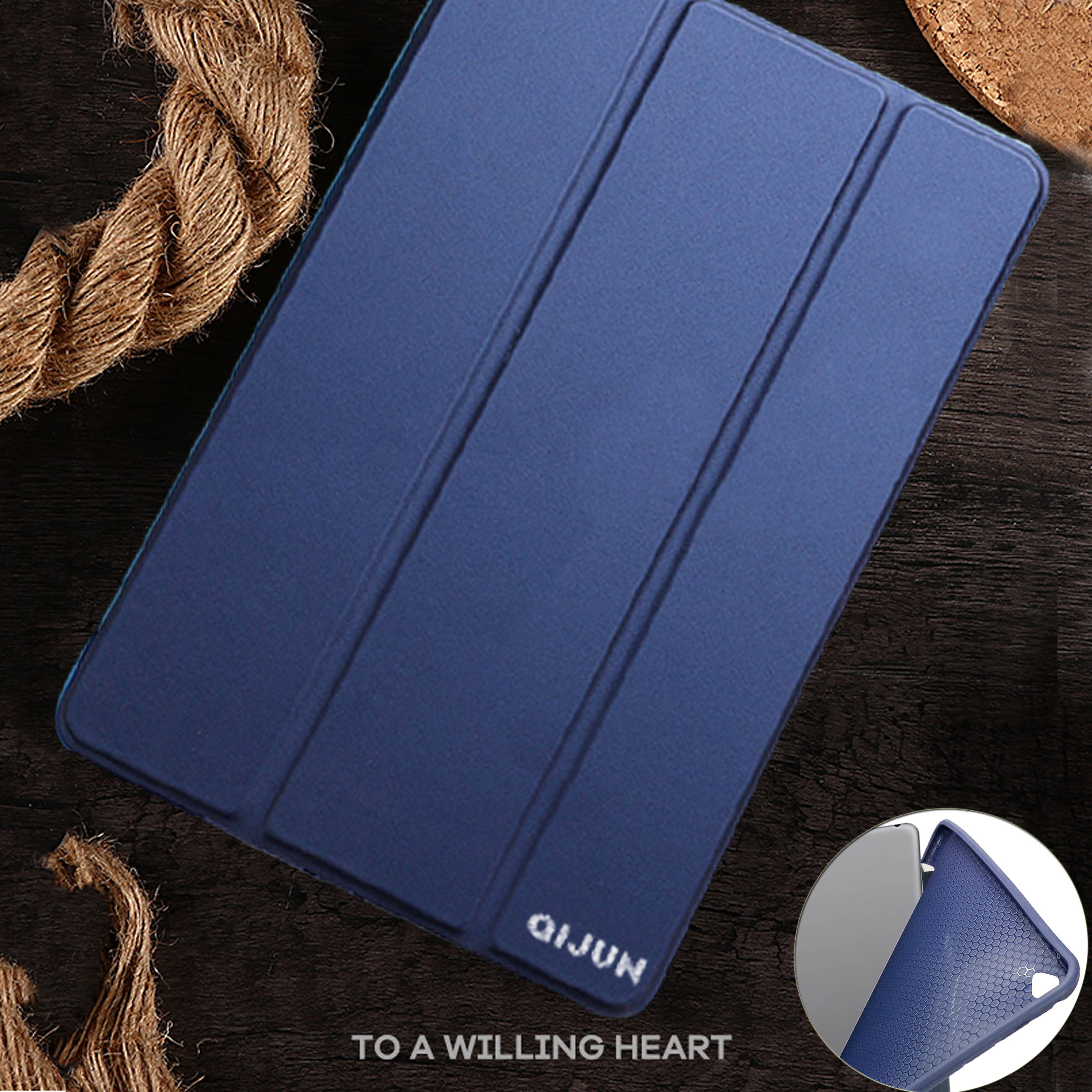 Etui til apple ipad air 1 a1474 a1475 9.7 tommer smart tablet cover til ipad air 1 1474 1475 9.7 '' flip cover silikone soft shell: Mørkeblå