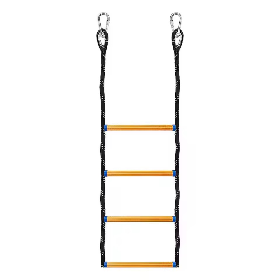 Escalera de barco portátil, escalera de cuerda de embarque plegable de 4 escalones, escalera antideslizante octogonal para kayaks, lanchas, escalera para patio trasero: Blanco