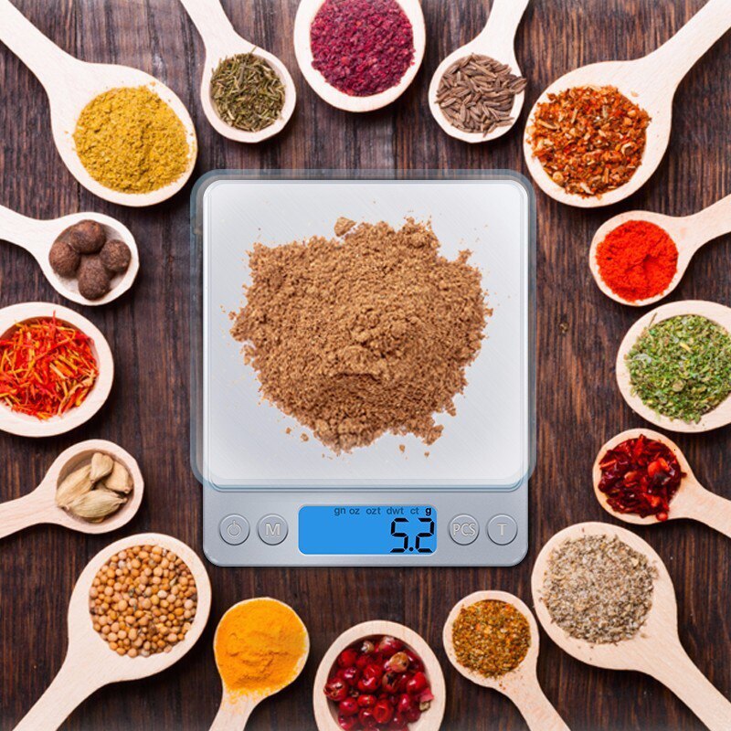 1Kgx0.1g Digital Kitchen Scale Mini Pocket Electronic Gram Balance Weight Stainless Steel Precision Jewelry Gold Food Scales