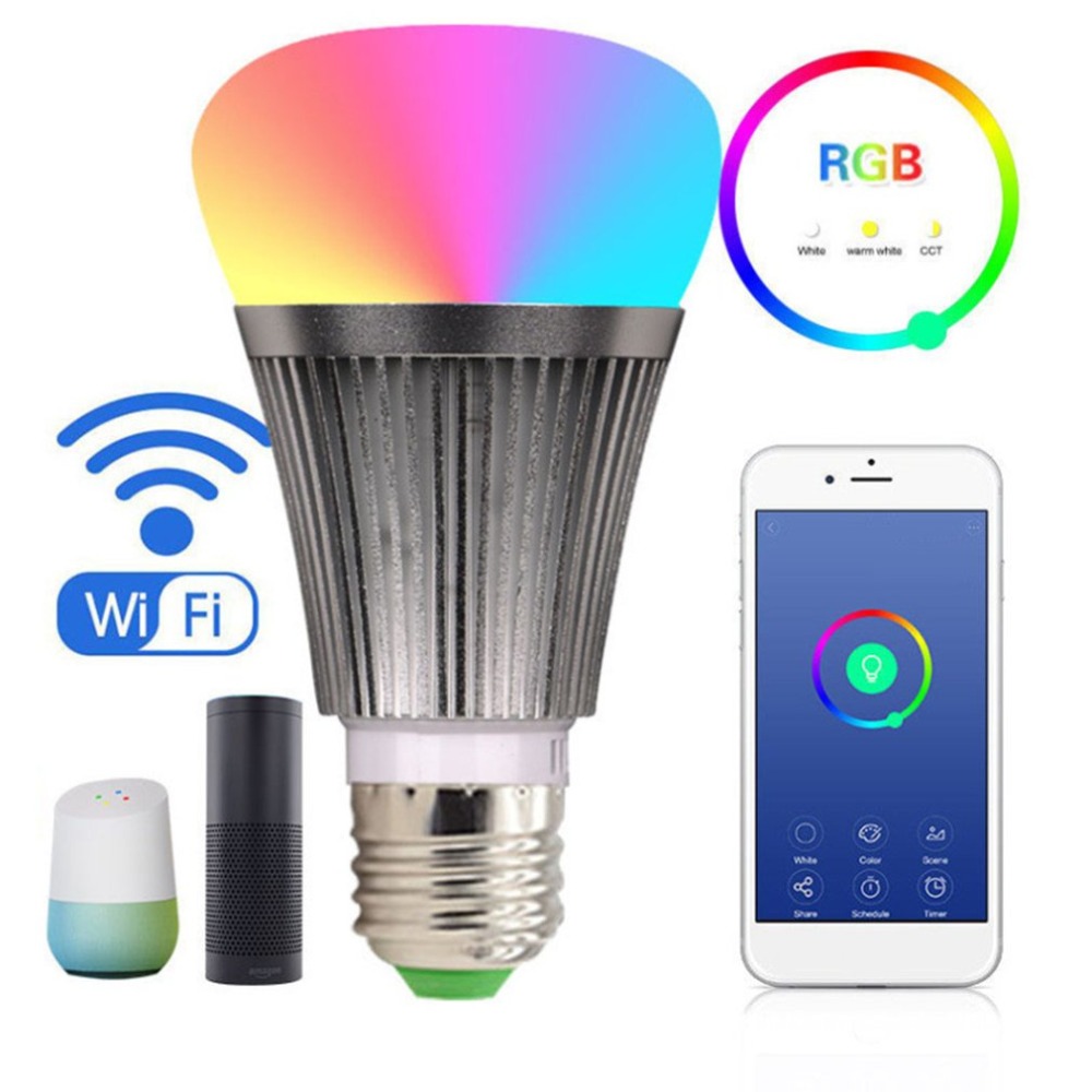 Smart Wifi Lampen APP Afstandsbediening Dimmer 7W LED Lamp Kleur Veranderende E27 RGB Lampen Werkt Met Alexa voor Android iOS