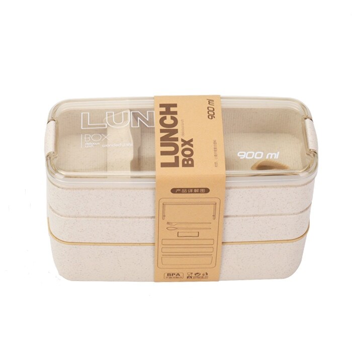 201-300ml/900ml Healthy Material Lunch Box 3 Layer Wheat Straw Bento Boxes Microwave Dinnerware Food Storage Container Lunchbox