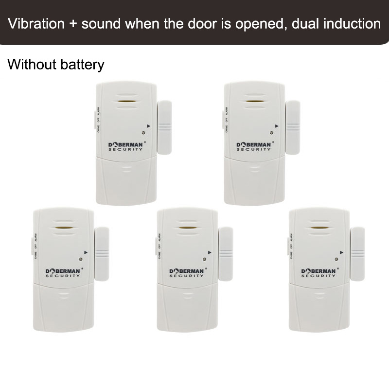 1-5pcs Door Window Security Alarm Ulrta-Slim Warning Wireless Alarm Vibration Sensor for Home Security Protection Alarms System: B White 5Pcs