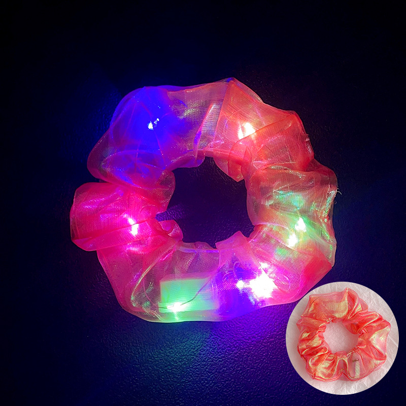10Pcs LED Light Hair Scrunchies Light Up Scrunchies Elastic Glow Hairbands Hair Scrunchies Glow Mermaid Party favors Supplies: light green
