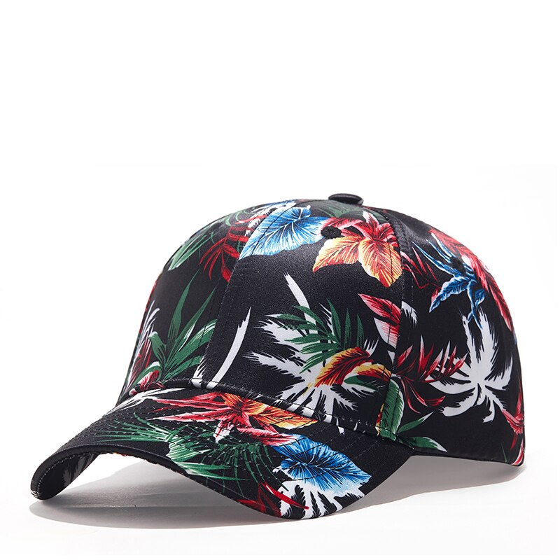 Tohuiyan blomstertrykk baseball lokk kvinner menn moderne strapback caps unisex voksen snapback hatt streetwear solhatter hodeplagg: Svart