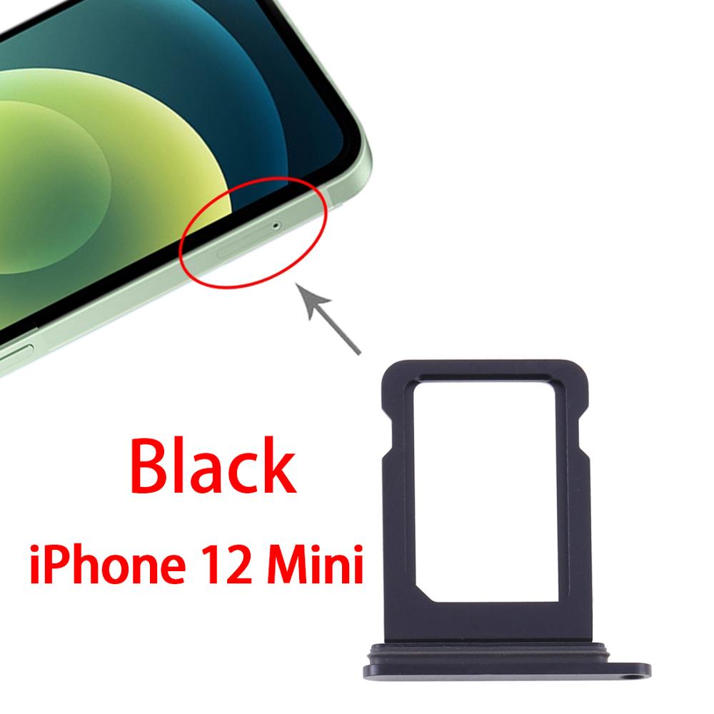 SIM Card Tray for iPhone 12/12 Mini: 12 Mini(Black)