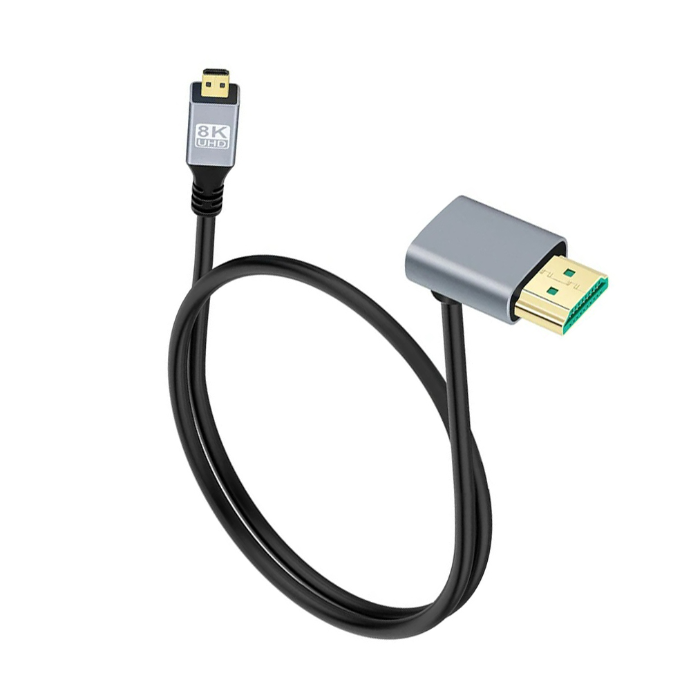 0,5M 1M 8K UHD-kabel omhoog/omlaag/links/rechts hoek HDMI-compatibel Mini Micro HD-scherm Dun snoer voor laptop PC Camera Monitor HDTV: Roze / 1m