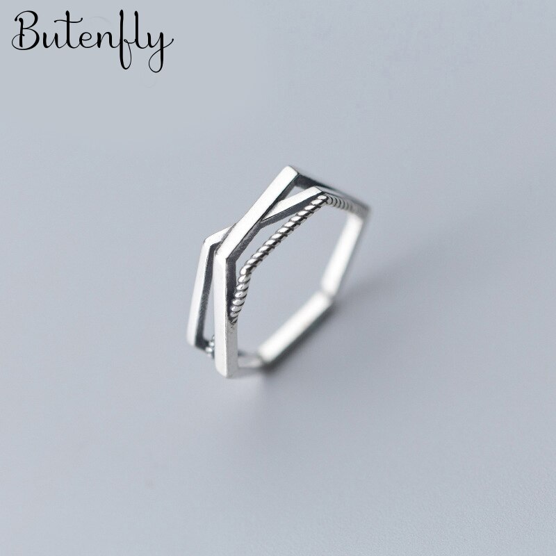 Neuheiten charmant Hexagon Ring für Frauen Boho Knöchel Party Ringe gotisch Punk Schmuck für Mädchen