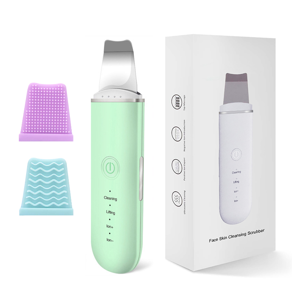Ultrasonic Skin Scrubber Vibration Face Spatula Blackhead Remover Facial Scrubber Shovel Clean Cavitation Peeling Facial Lifting