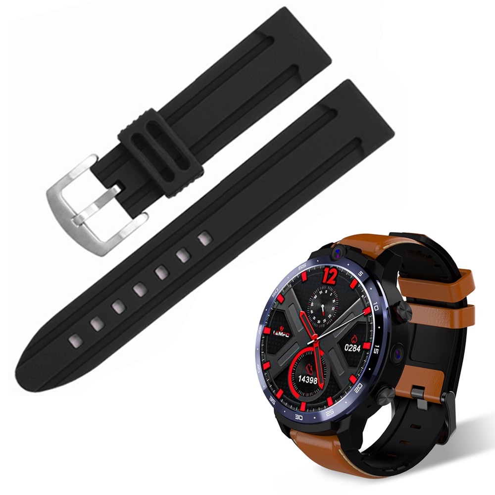 For LEMFO LEM12 Smartwatch Watchbands Soft Silicone Replacement Strap LEM 12 Sport Anti-fall Rubber Black Watch Band Accessories