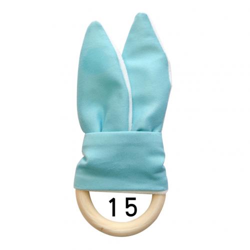 1Pcs Baby Bijtring Houten Ring Baby Bunny Oor Bijtring Kinderziektes Speelgoed Veilig Rustgevende Chew Douche Dental Oefening Speelgoed: 15