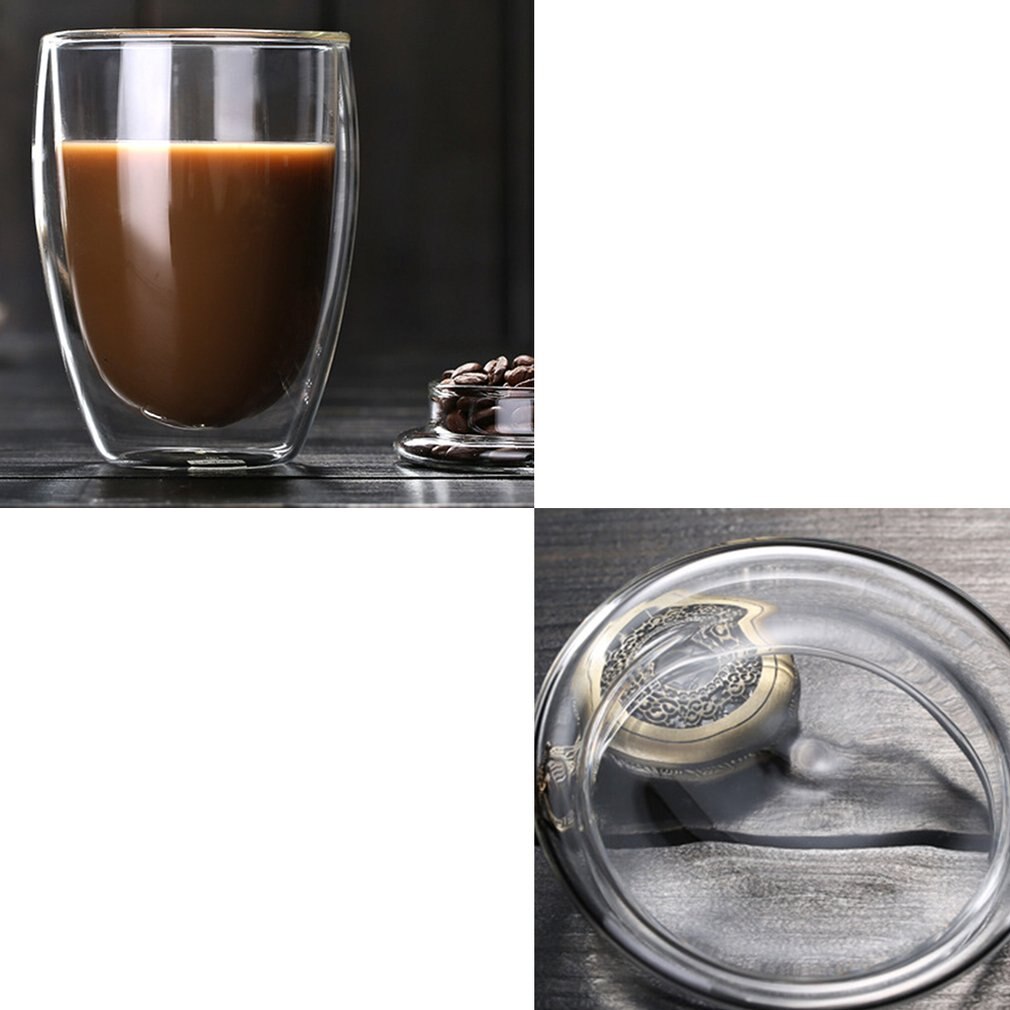 Varmebestandig dobbeltveggisolert glass espressokrus latte kaffeglass / whisky / kaffekopp / tekrus
