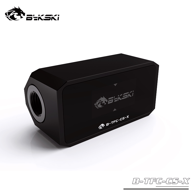 Bykski B-TFC-CS-X,PC Liquid Cooler Flowmeter Thermometer,Flow+Flow Rate+Temper 3 In 1 Water Cooling Monitor Digital OLED Display